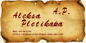 Aleksa Pletikapa vizit kartica